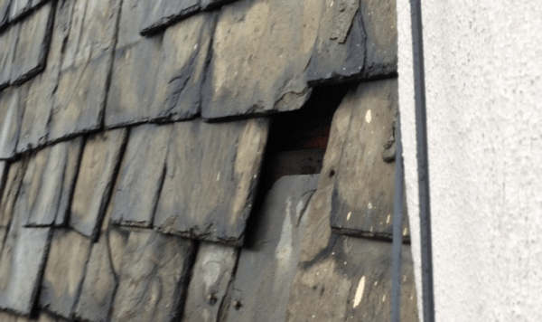 Roof with a hole