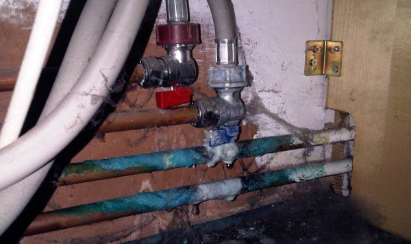 Pipes after experiencing a flood