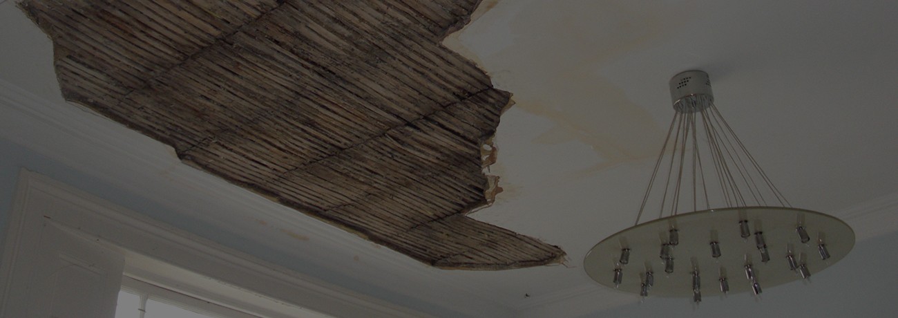 Ceiling after experiencing a flood