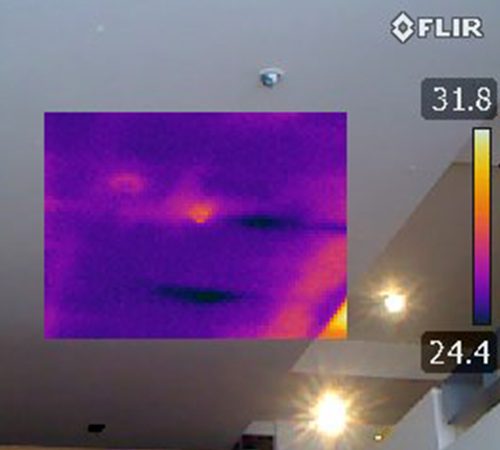 Thermal imaging of ceiling
