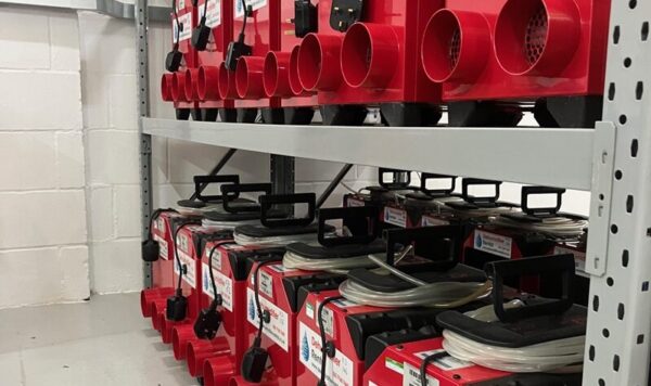 Dehumidifiers on a shelf